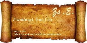 Zsadányi Emília névjegykártya